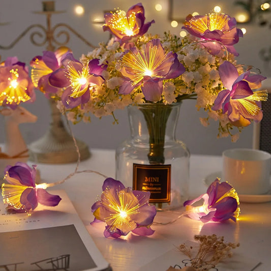 Tropical Blossom Fairy String Lights – 2m, 10 Warm LEDs