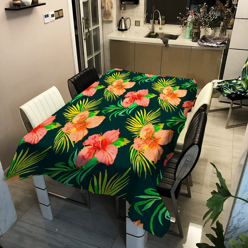 Hibiscus Print Tablecloths