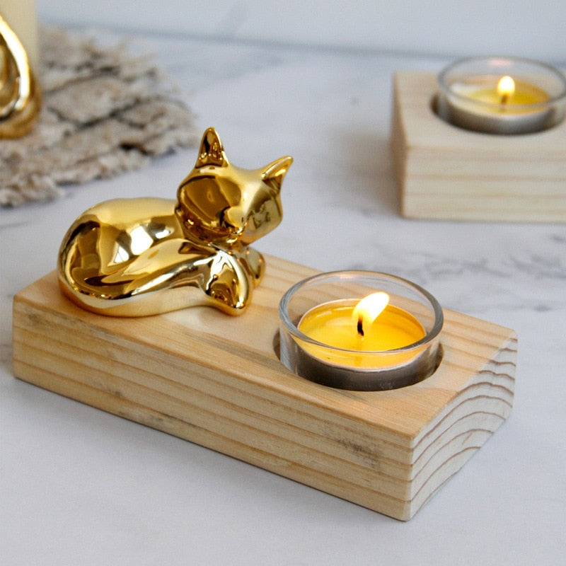 Jungle Cat Candle Holders