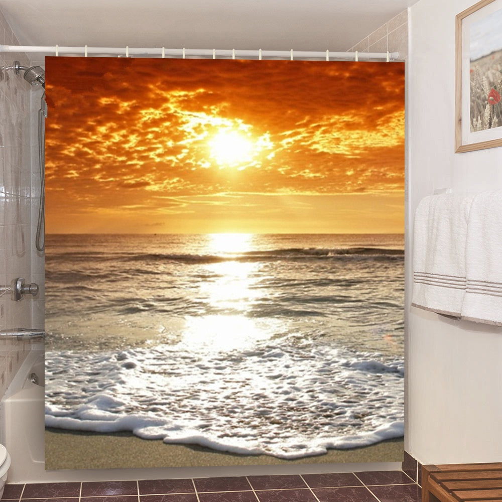 Beach Sunset Shower Curtains