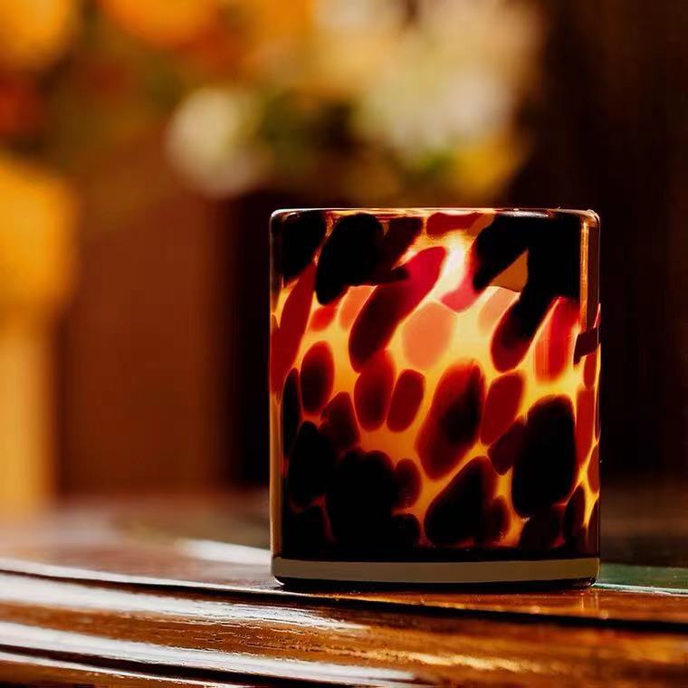 Leopard Print Candle Holders