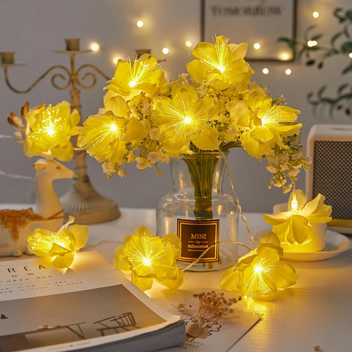 Tropical Blossom Fairy String Lights – 2m, 10 Warm LEDs