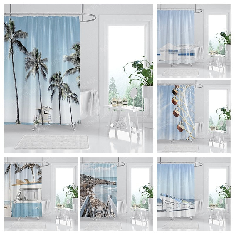 Beach Scene Shower Curtains