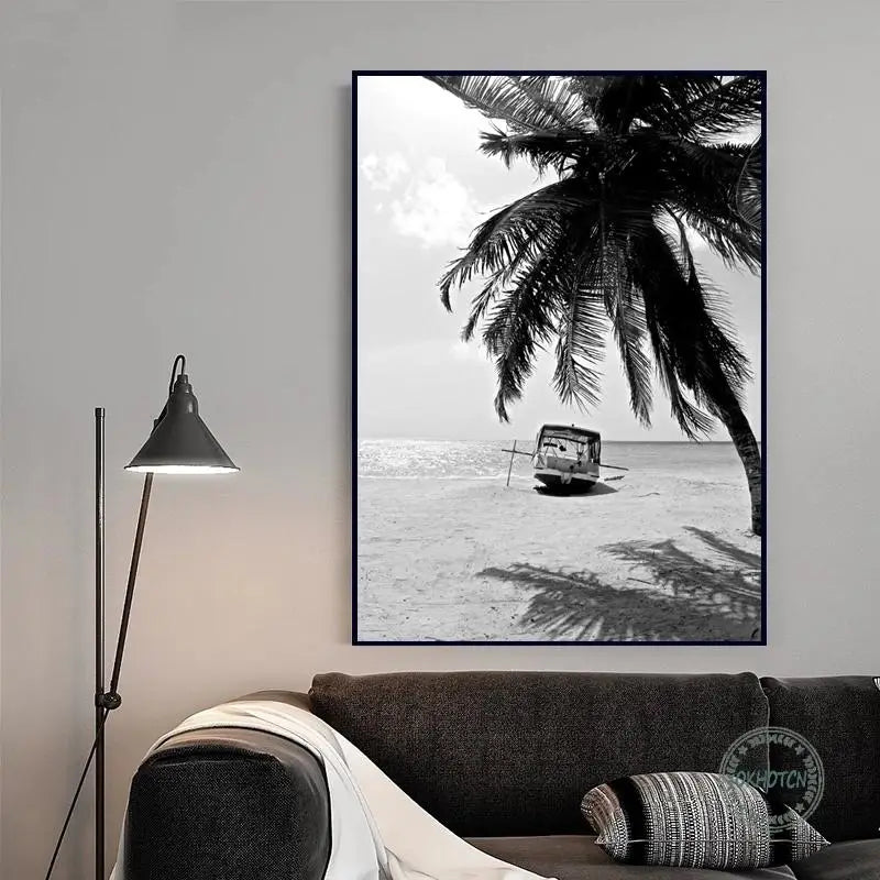 Black and White Tropical wall Art