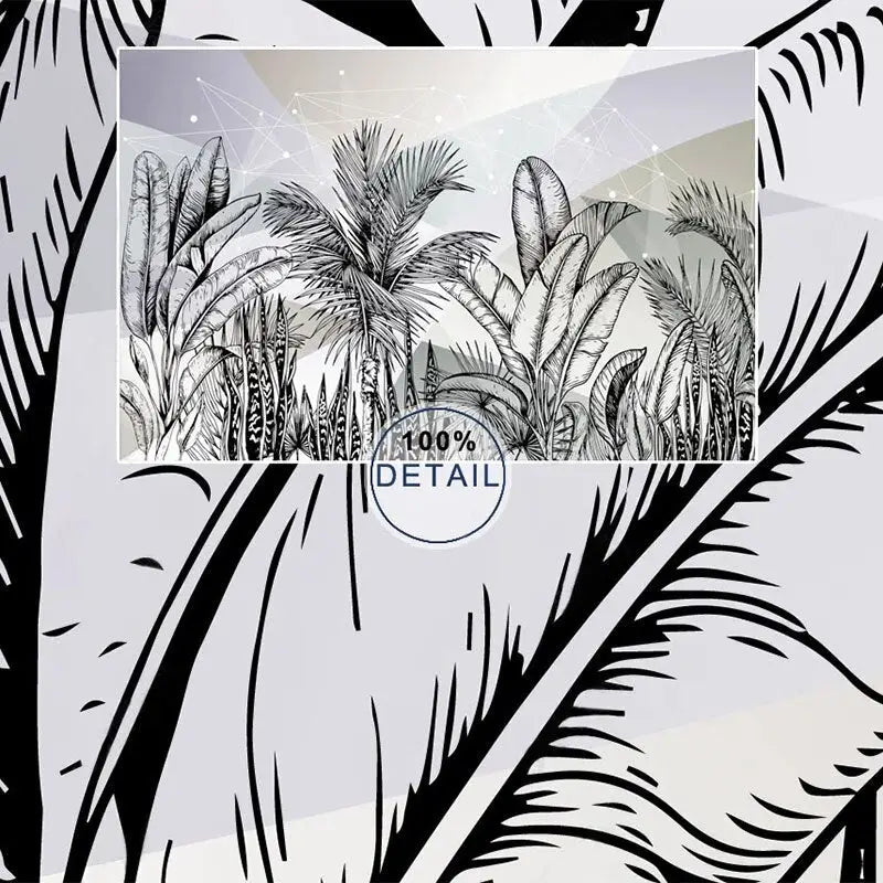 Black and White Tropical Wallpaper