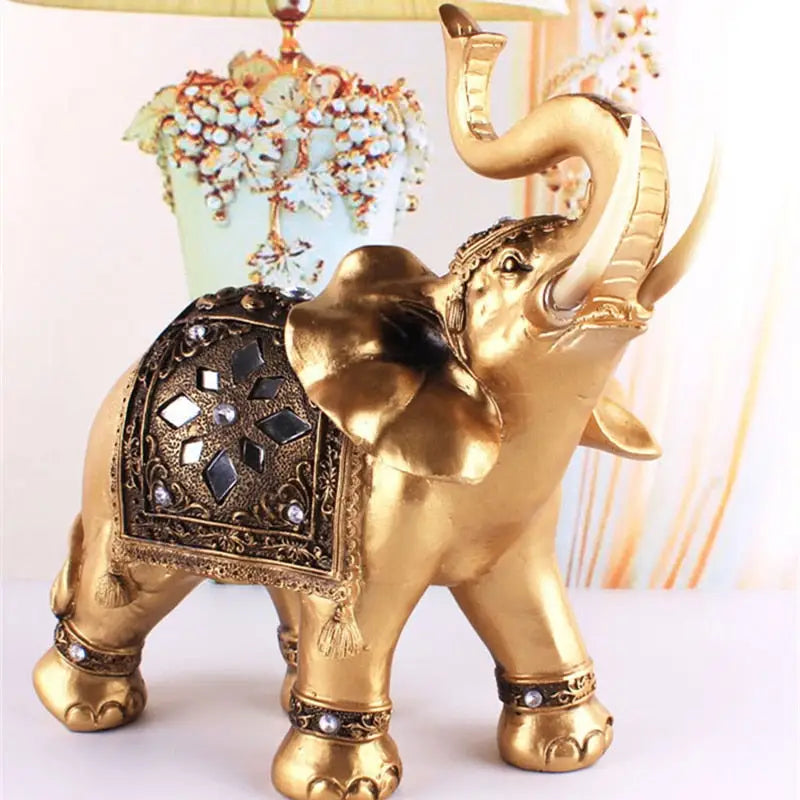 Gold Elephant Statuette