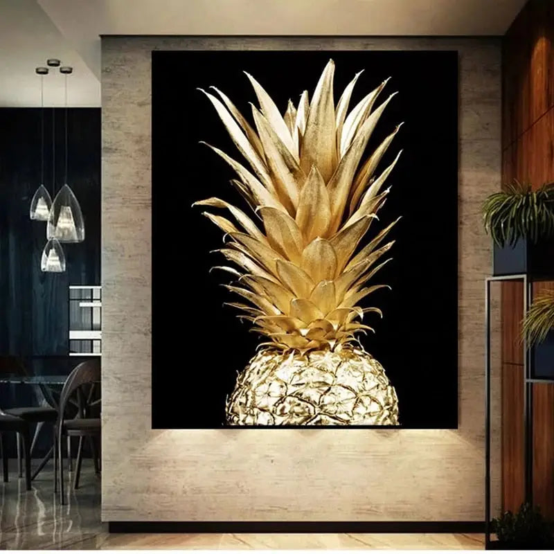 Gold Pineapple Wall Art