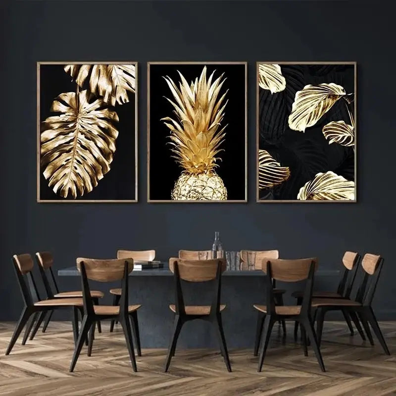 Gold Pineapple Wall Art