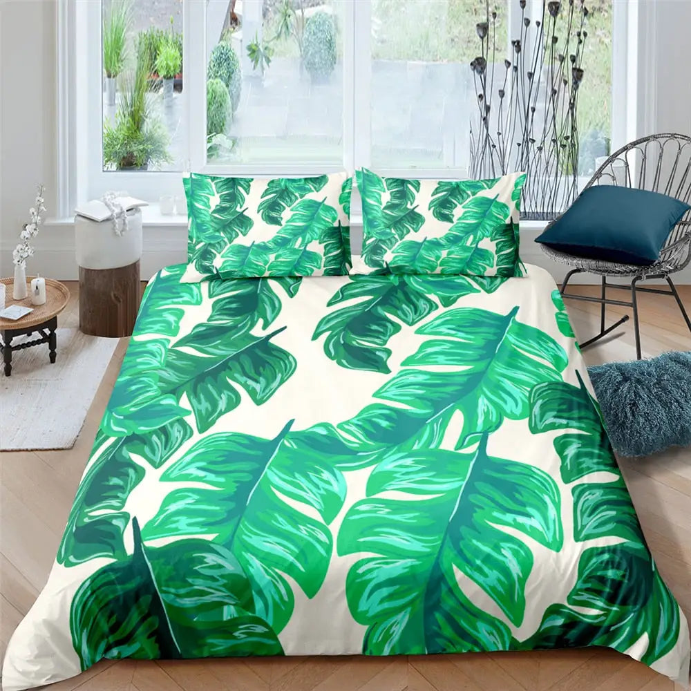 Green Tropical Bedding