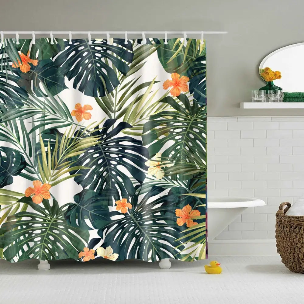 orange-tropical-flower-shower-curtain