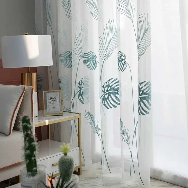 Tropical Palm Leaf Curtain