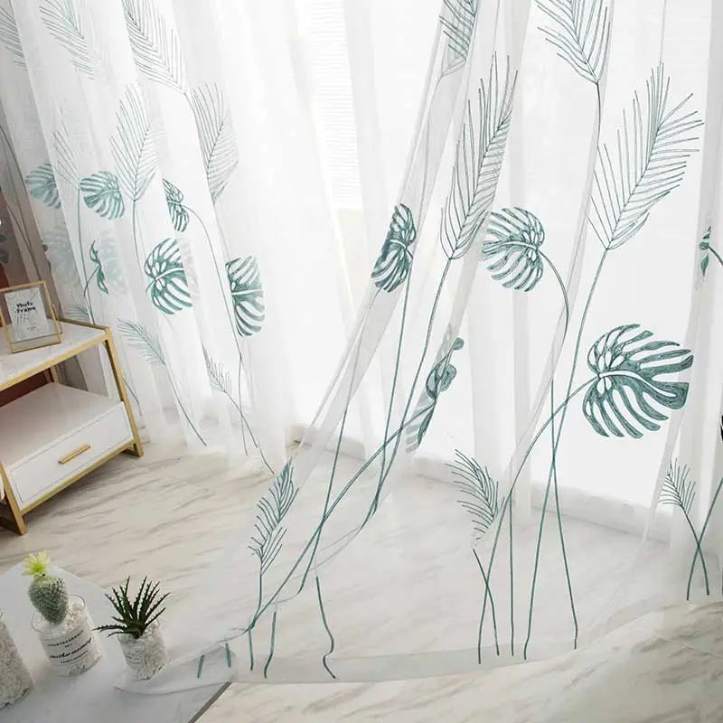 Tropical Palm Leaf Curtain