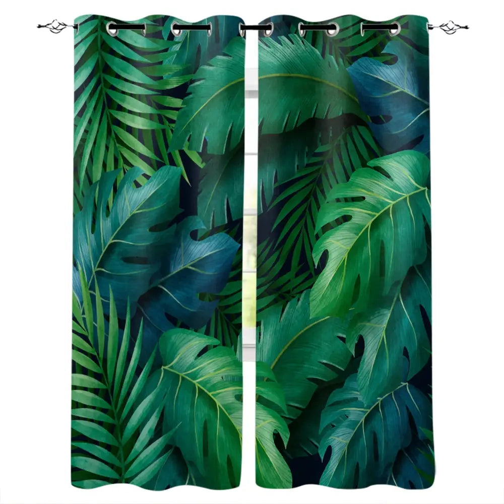 Tropical printed curtain