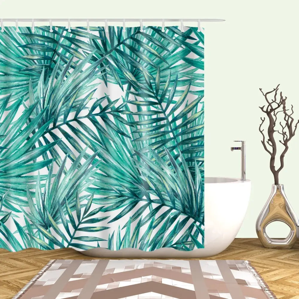 turquoise-tropical-shower-curtain